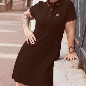 Sourpuss Clothing Red Rose Black Polo Skater Dress
